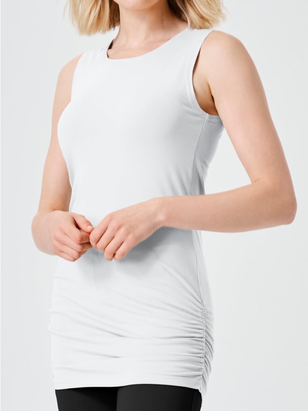 PLANET by Lauren G White Ruched Tank